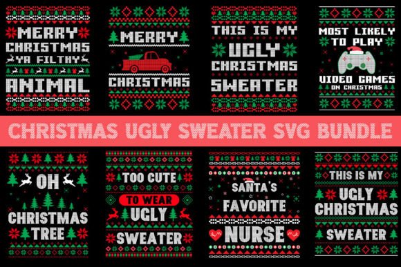 Christmas Ugly Sweater Design SVG Bundle: A Must for T-Shirt Designs