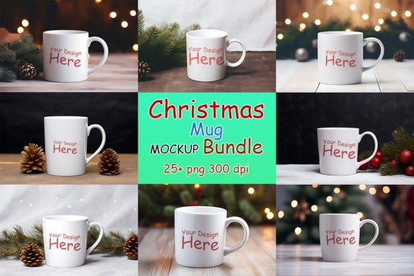 Christmas White Coffee Mug Mockup: A Graphics Essential for Mugs Amp