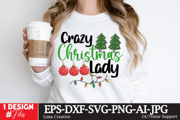 Crazy Christmas Lady SVG: A Festive T-Shirt Design Gem