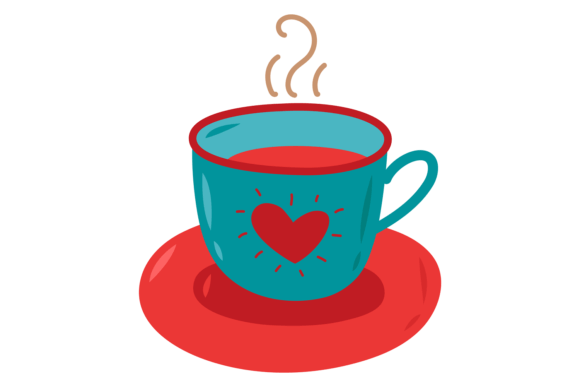 Cute Mug with Heart Shape: A Charming Graphic for Branding