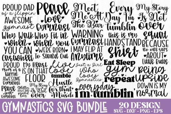 GYMNASTICS SVG BUNDLE: Perfect for T-Shirt Designs and Graphics