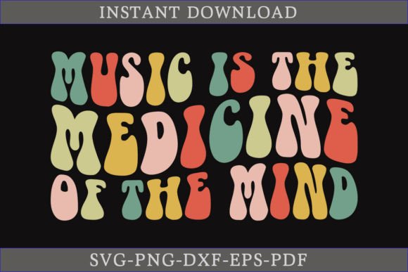 Music is the Medicine of the Mind: A Retro T-Shirt Design Gem