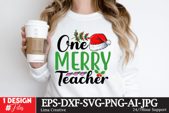One Merry Teacher SVG: Perfect for T-Shirt Designs and Graphics
