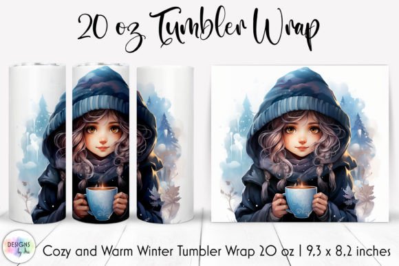 Winter Coffee Tumbler Wrap: A Charming Embroidery Design
